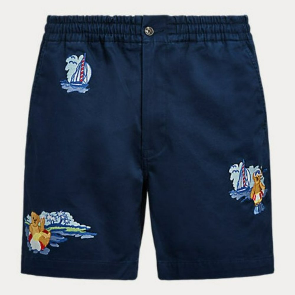 Polo Ralph Lauren Men's Polo Bear 6" Stretch Classic Fit Prepster Shorts Navy - Picture 5 of 6